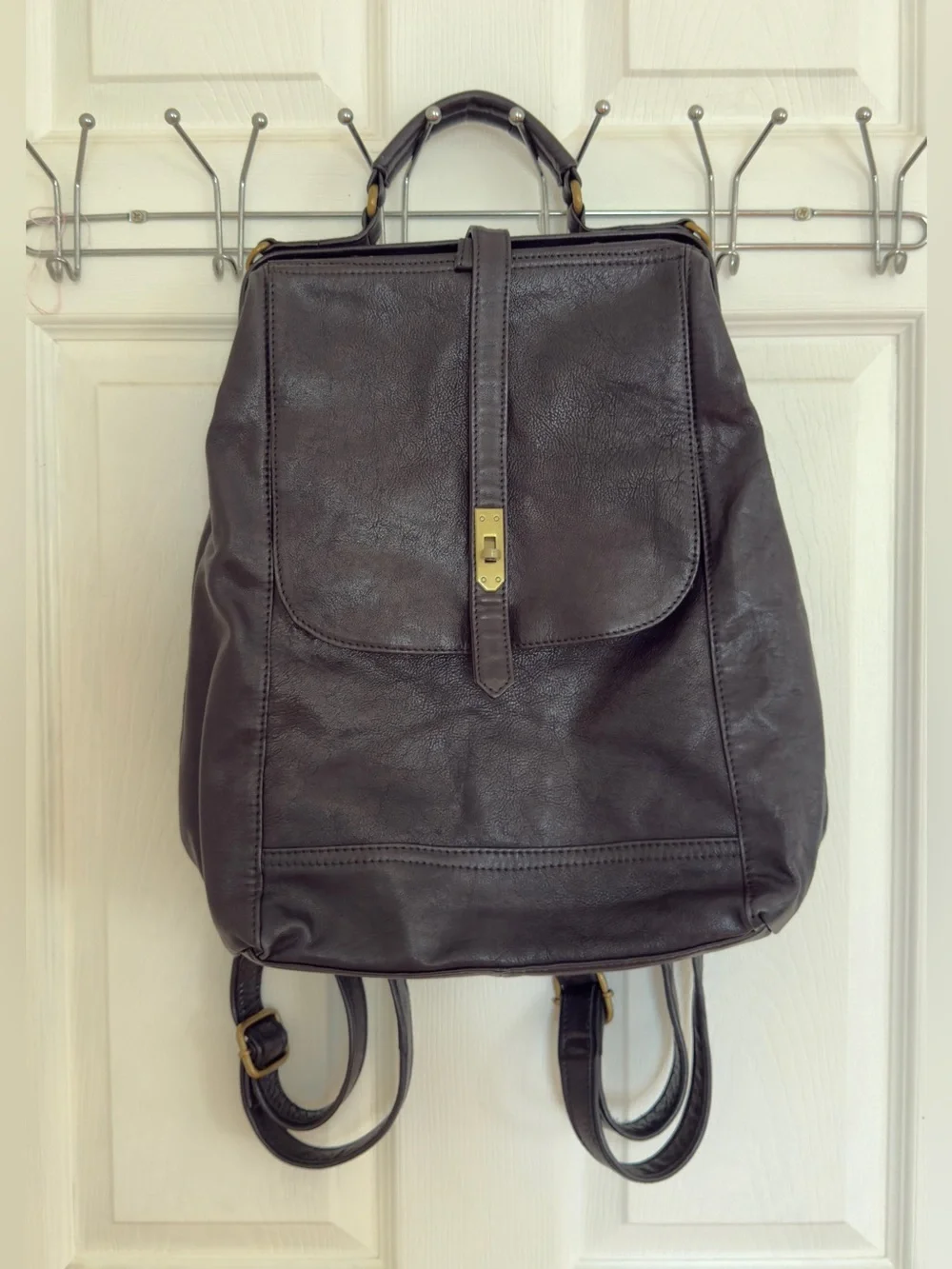 Vintage Black Genuine Leather Backpack